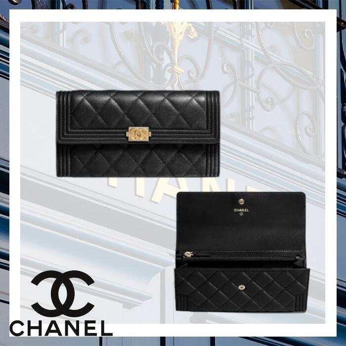 【Chanel】BOY シャネルロングフラップ財布